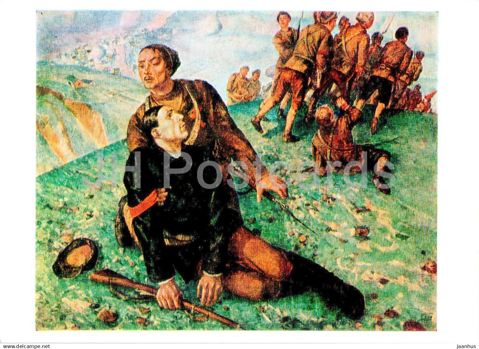 painting by K. Petrov-Vodkin - Death of the Commissar - war - military - Russian art - 1979 - Russia USSR - unused - JH Postcards