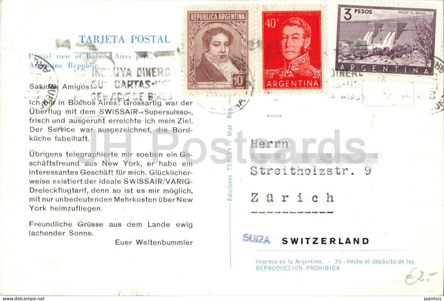 Buenos Aires - Vista parcial del puerto - port - ship - 1998 - Argentina - used