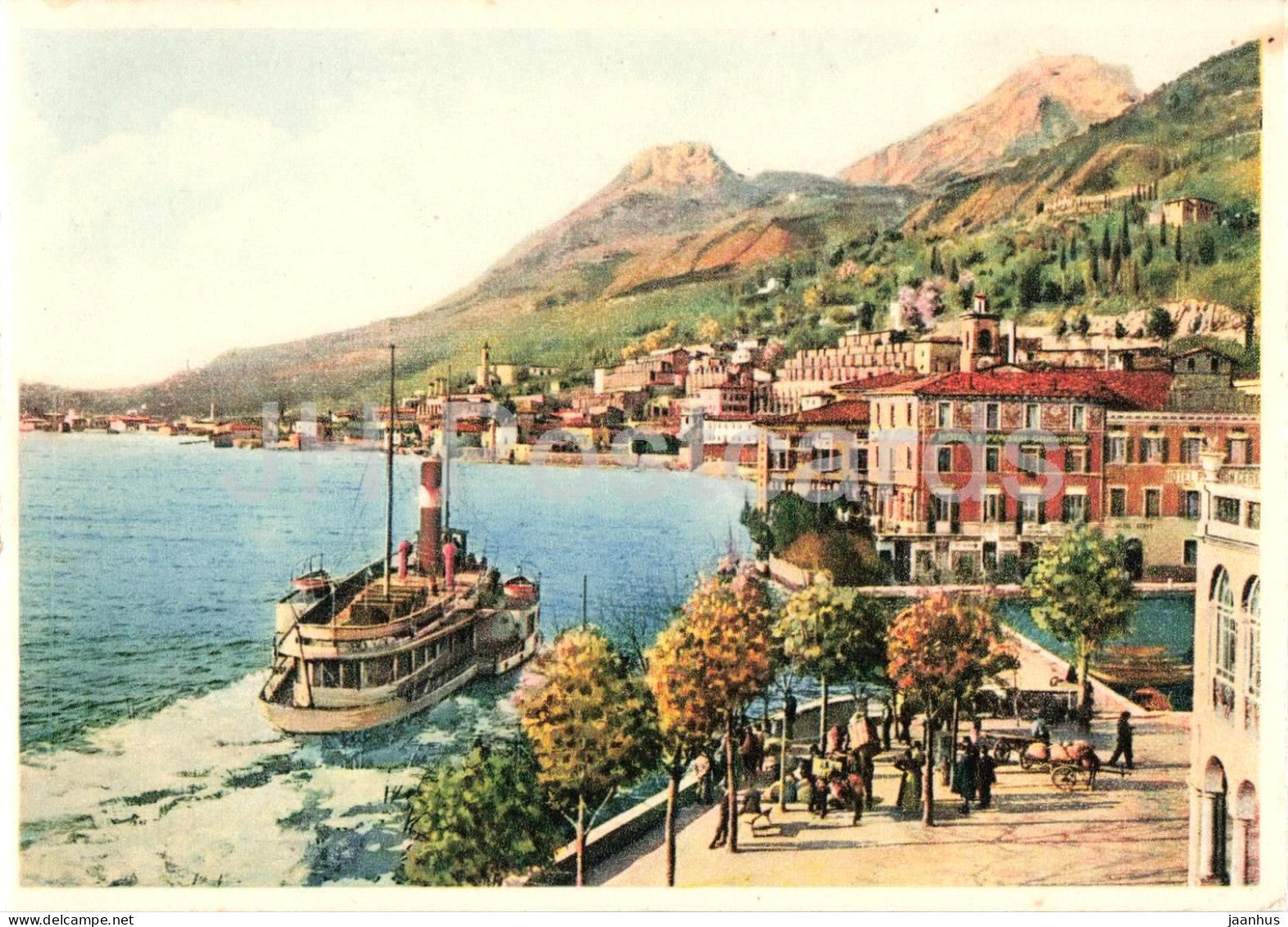 Lago di Garda - Gargnano - steamer - ship - old postcard - Italy - unused - JH Postcards