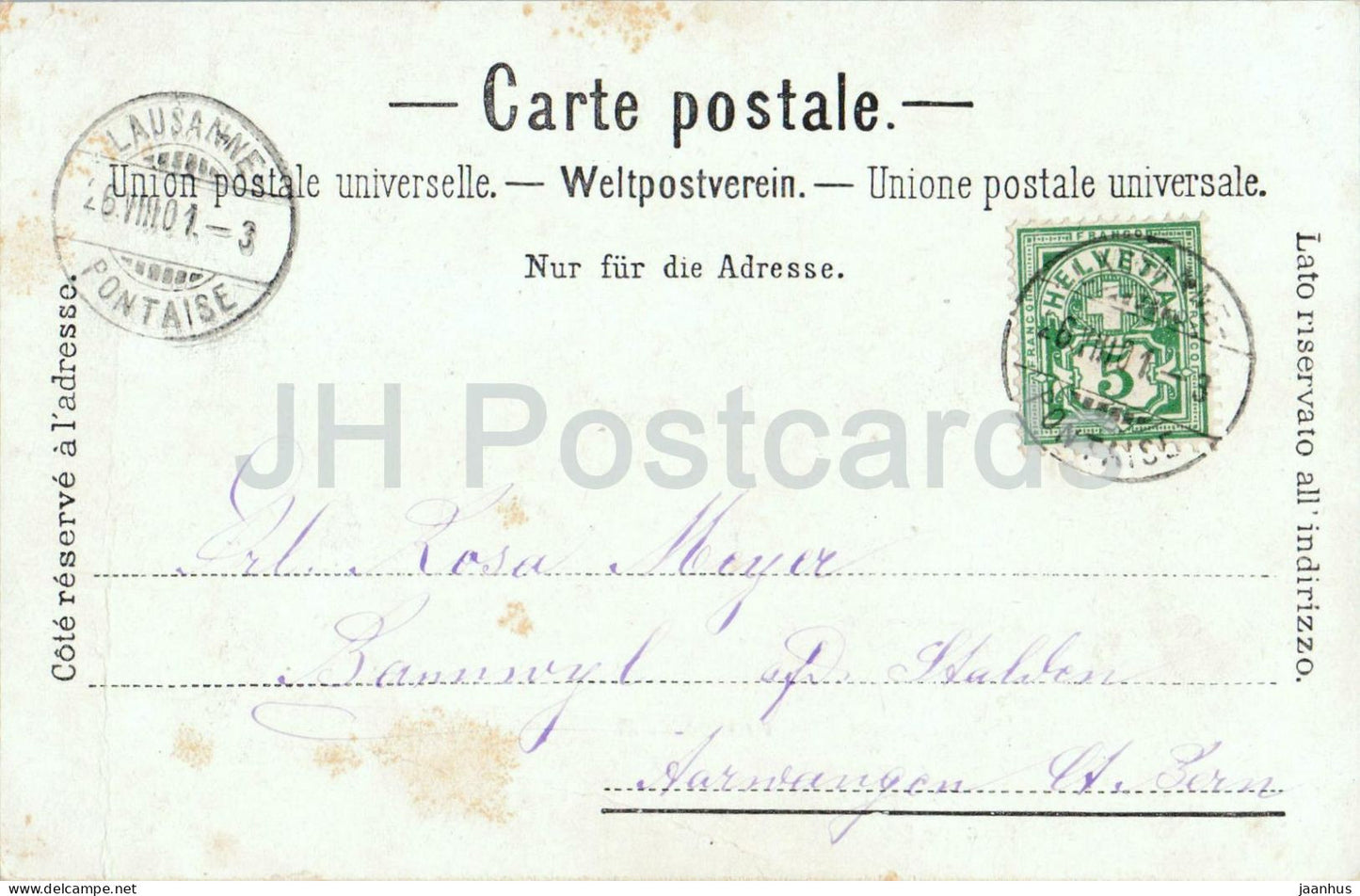 Lausanne - Charnaux Freres & Cie - 152 c - old postcard - 1901 - Switzerland - used