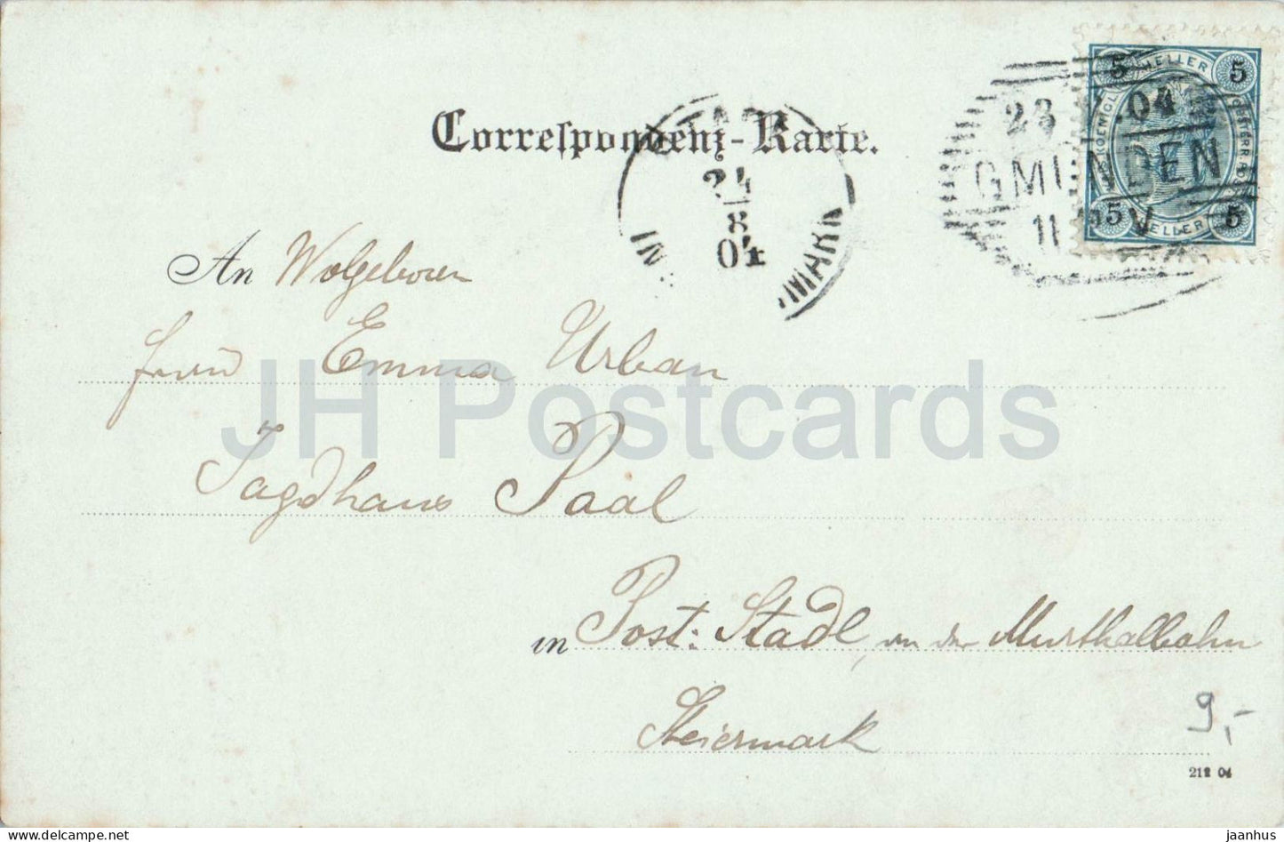 Jagdhaus Paal - Gmunden - pavillon de chasse - carte postale ancienne - 1904 - Autriche - utilisé 