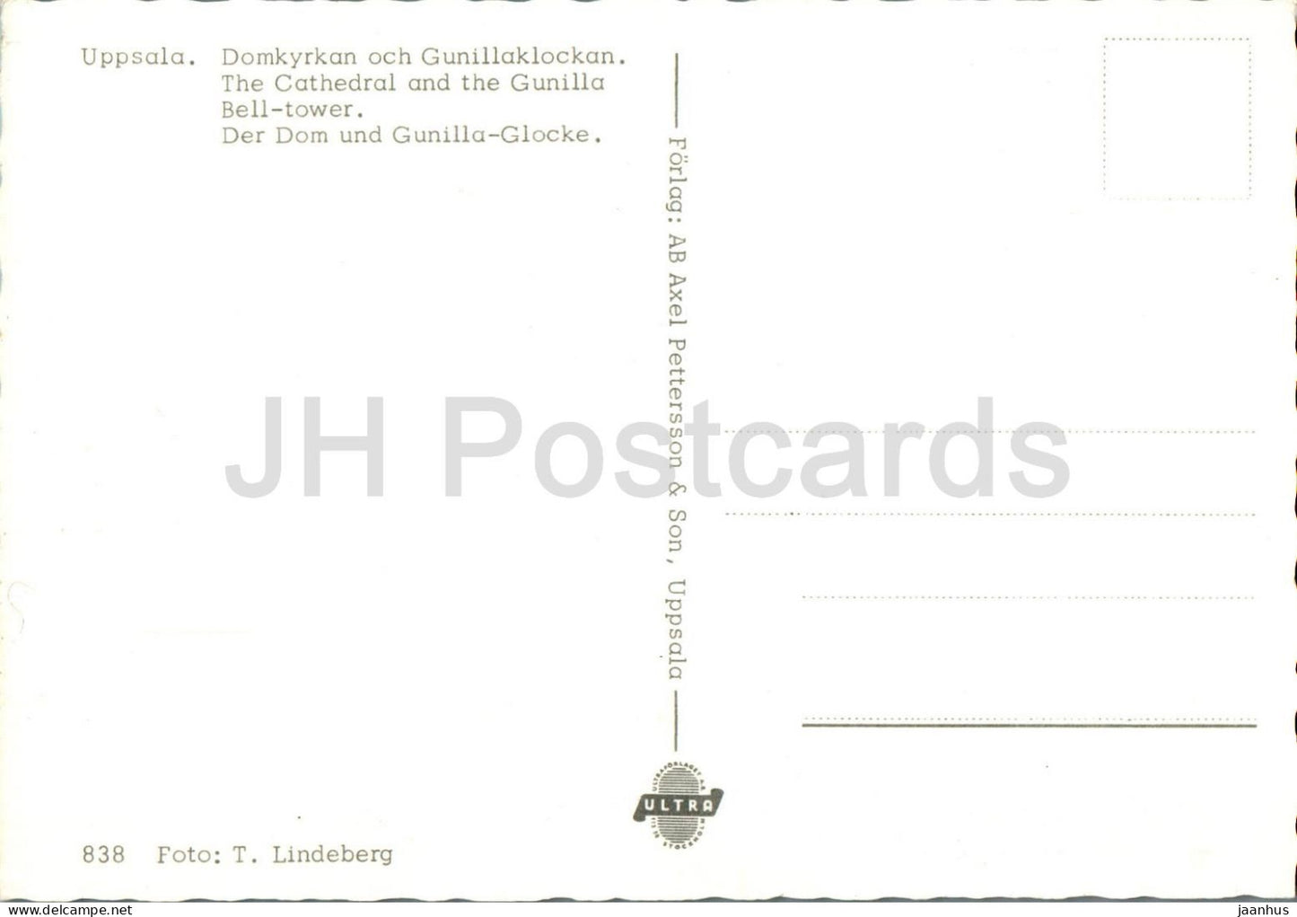 Uppsala - Domkyrkan och Gunillaklockan - Gunilla Bell Tower - cathedral - 838 - Sweden - unused