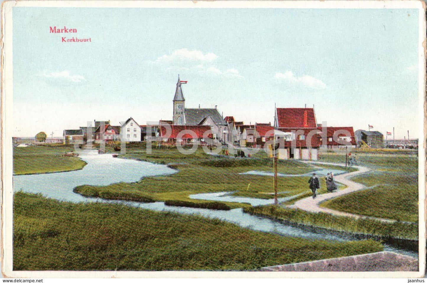 Marken - Kerkbuurt - Church Quarter - village panorama - 71394 - old postcard - Netherlands - used - JH Postcards