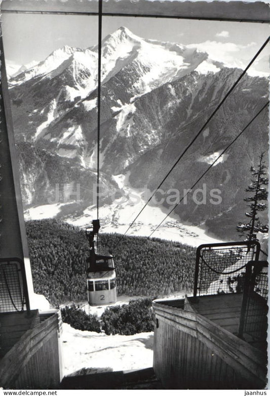 Penkenbahn mit Ahornspitze - Mayrhofen - Zillertal - cable car - mountains - 3112 - old postcard - 1959 - Austria - used - JH Postcards