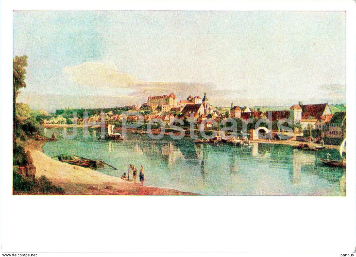 painting by Bellotto - View of Pirna from the right bank of the Elbe - Germany Italian art - 1958 - Russia USSR - unused - JH Postcards