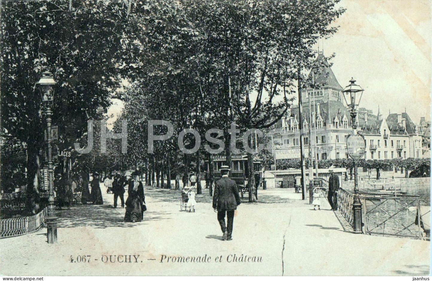 Ouchy - Promenade et Chateau - 4067 - old postcard - 1913 - Switzerland - used - JH Postcards