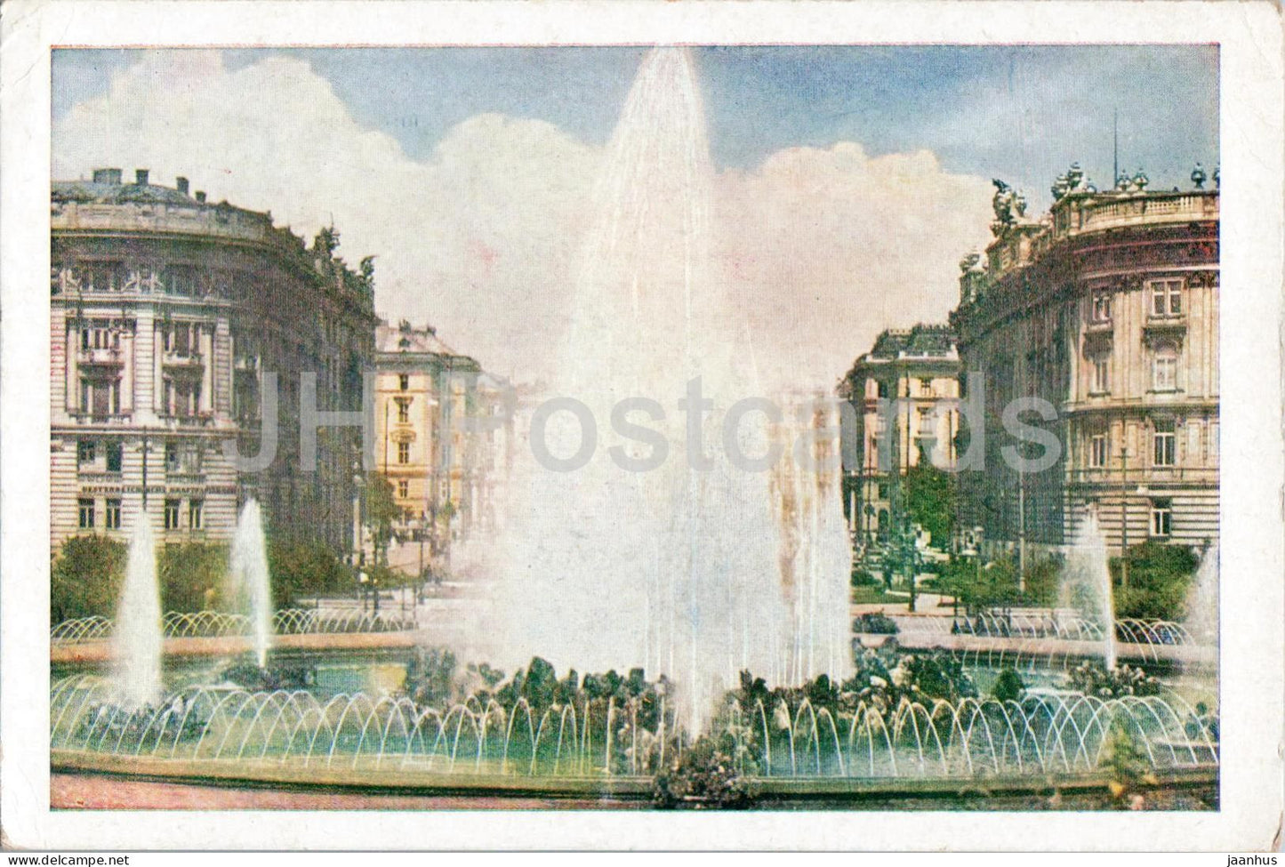 Wien - Vienna - Schwarzenbergplatz - fountain - 2756 - old postcard - Austria - unused - JH Postcards