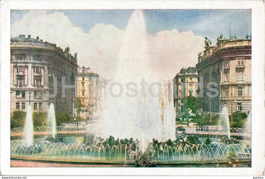 Wien - Vienna - Schwarzenbergplatz - fountain - 2756 - old postcard - Austria - unused - JH Postcards