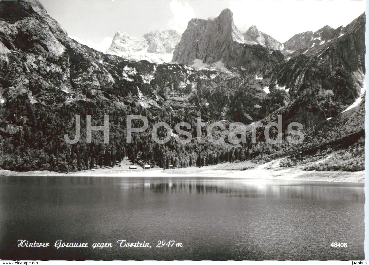 Hinterer Gosausee gegen Torstein 2947 m - mountain lake - mountains - 48406 - old postcard - Austria - unused - JH Postcards