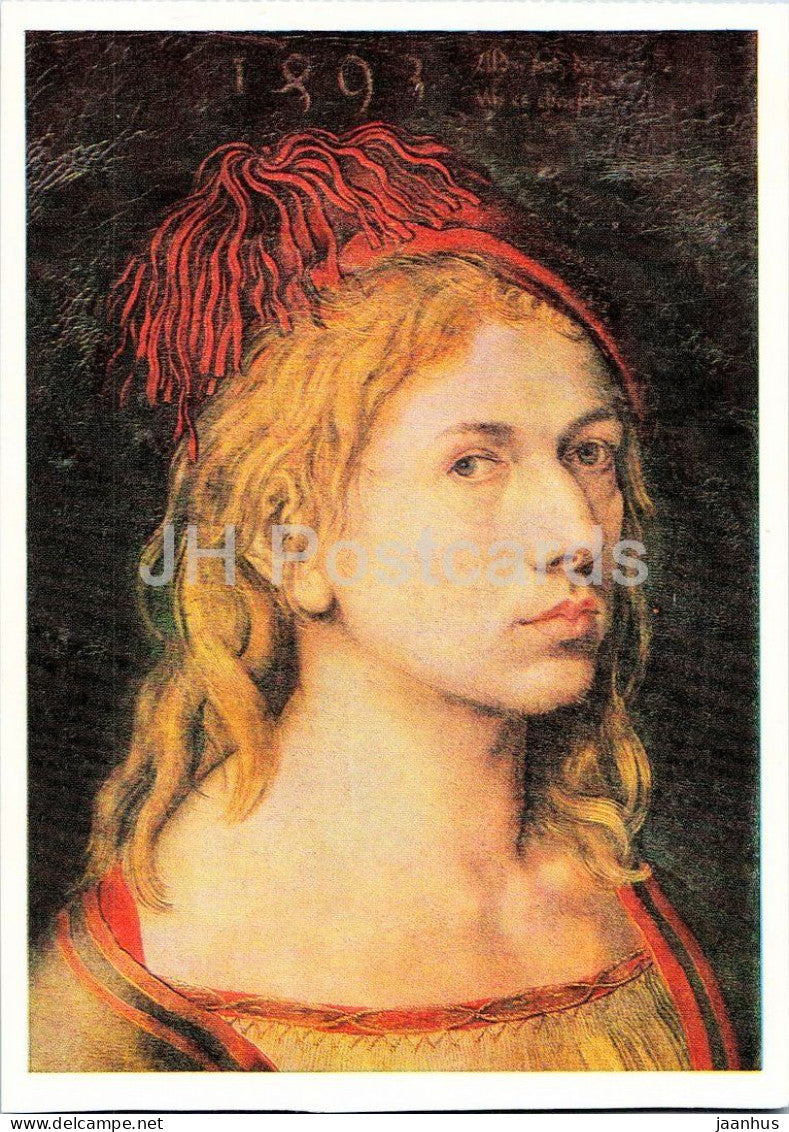 painting by Albrecht Durer - Self-Portrait - Selbstbildnis - German art - 1978 - Germany DDR - unused - JH Postcards