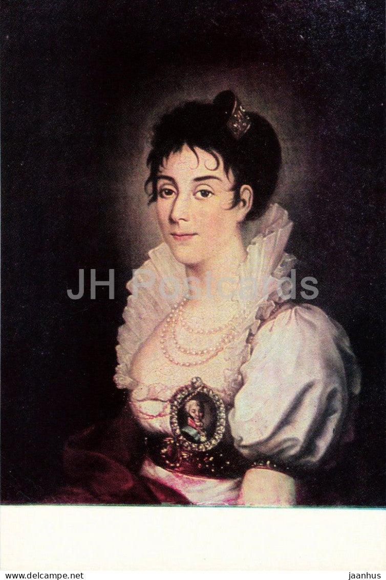 painting by Nikolai Argunov - Portrait of P. I. Kovaleva-Zhemchugova - Russian art - 1968 - Russia USSR - unused - JH Postcards
