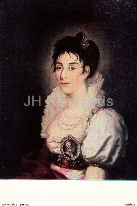 painting by Nikolai Argunov - Portrait of P. I. Kovaleva-Zhemchugova - Russian art - 1968 - Russia USSR - unused - JH Postcards