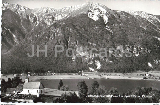 Presseggersee mit Vellacher Egel 2108 m - Karnten - lake - mountains - 2375 - 1960s - Austria - used - JH Postcards