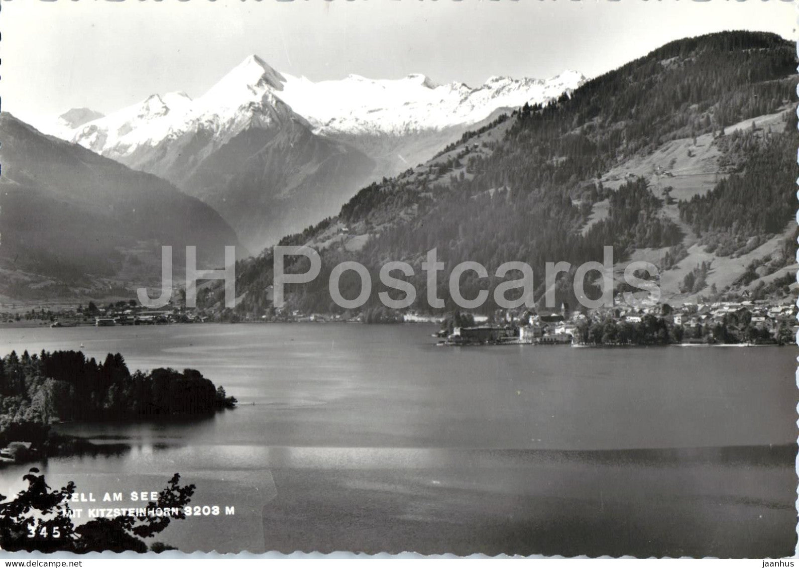 Zell am See mit Kitzsteinhorn 3203 m - lake - town - mountains - 345 - old postcard - Austria - unused - JH Postcards