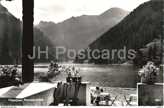 Vilsalpsee - Alpengaststatte - Terrassenblick - mountain lake - terrace cafe alpine landscape - 2341 - Austria - unused - JH Postcards