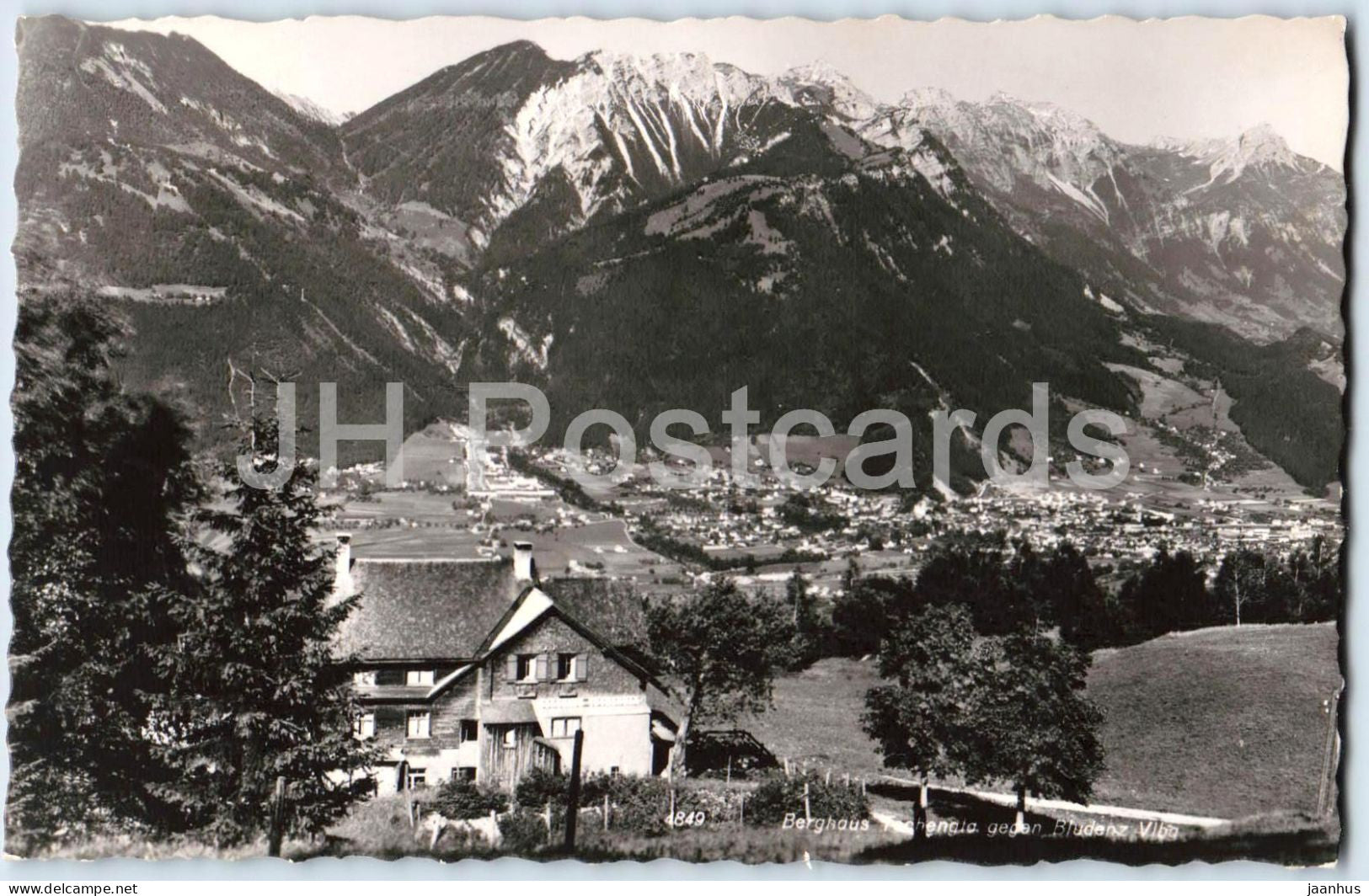 Berghaus Tschengla - Bludenz - Alps - mountains - 4849 - old postcard - 1957 - Austria - used - JH Postcards