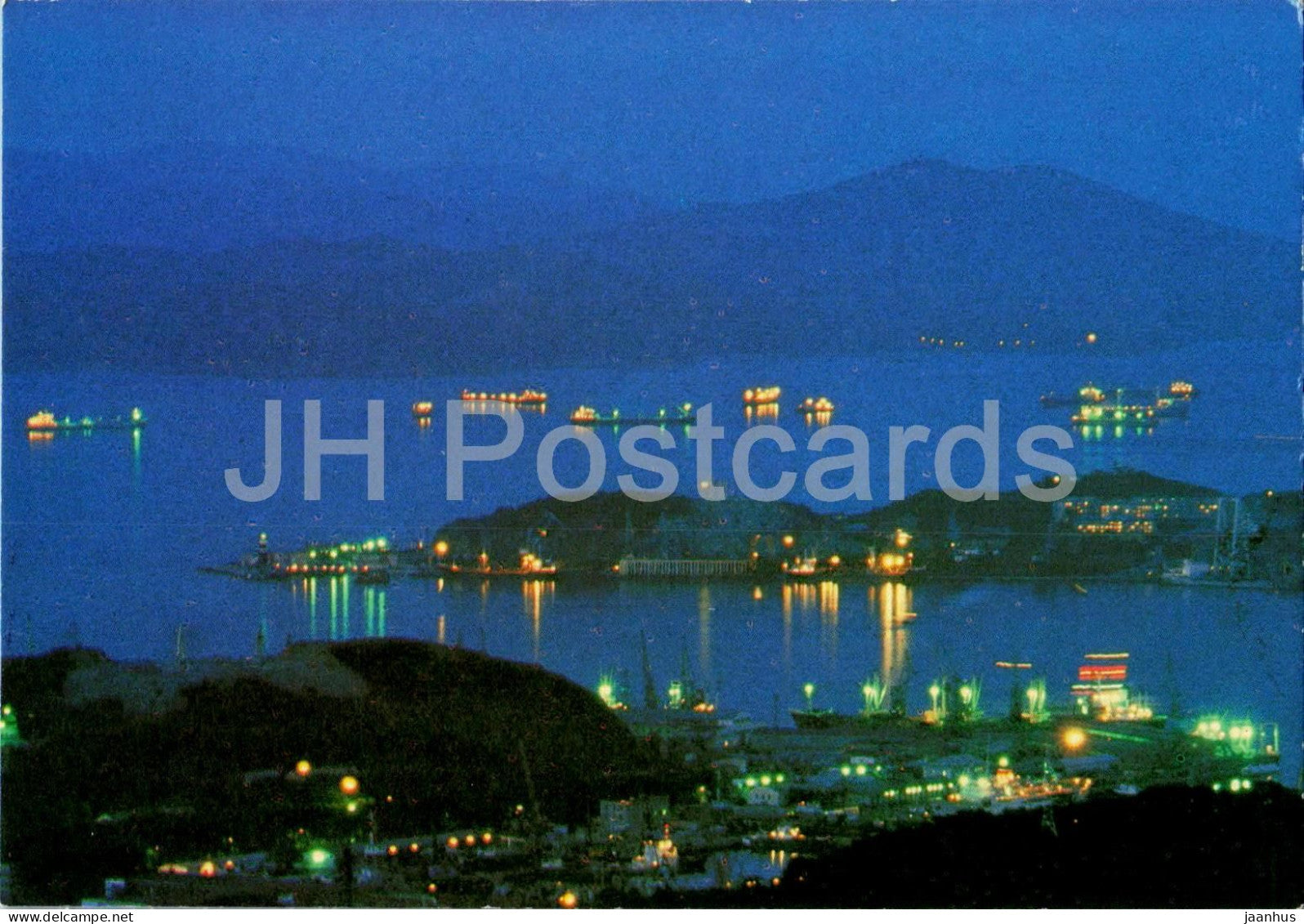 Nakhodka - Primorsky Krai - Nakhodka Bay - night view - postal stationery - 1986 - Russia USSR - unused - JH Postcards