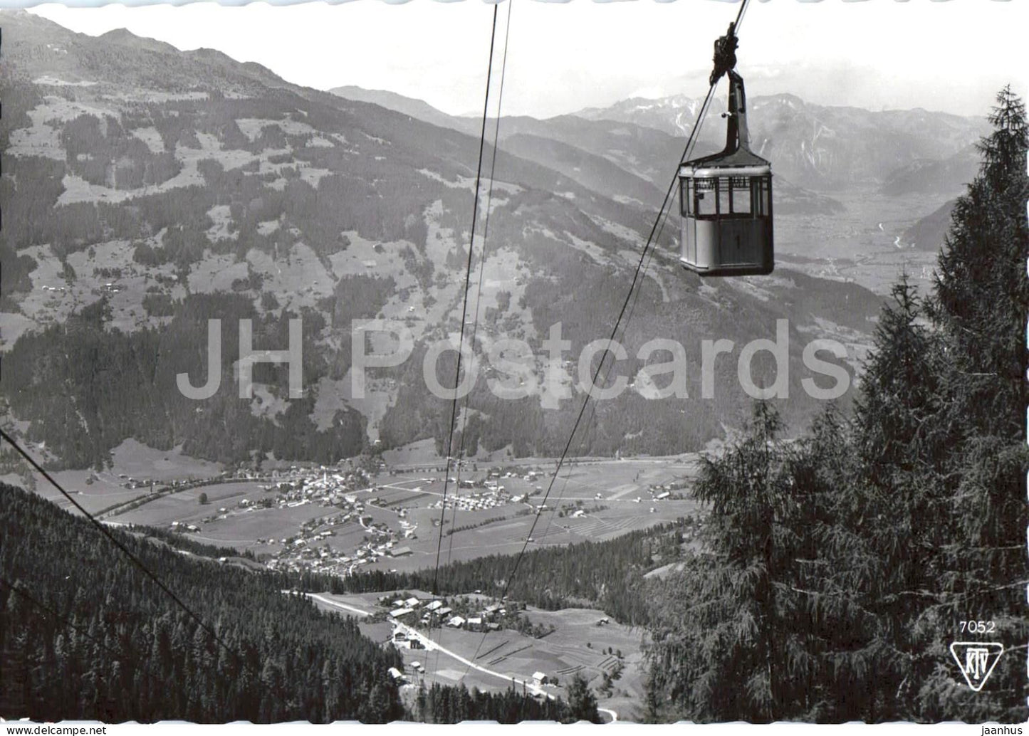Zell am Ziller - Gerlossteinseilbahn - Zillertal - cable car - alpine valley - 7052 - old postcard - Austria - unused - JH Postcards