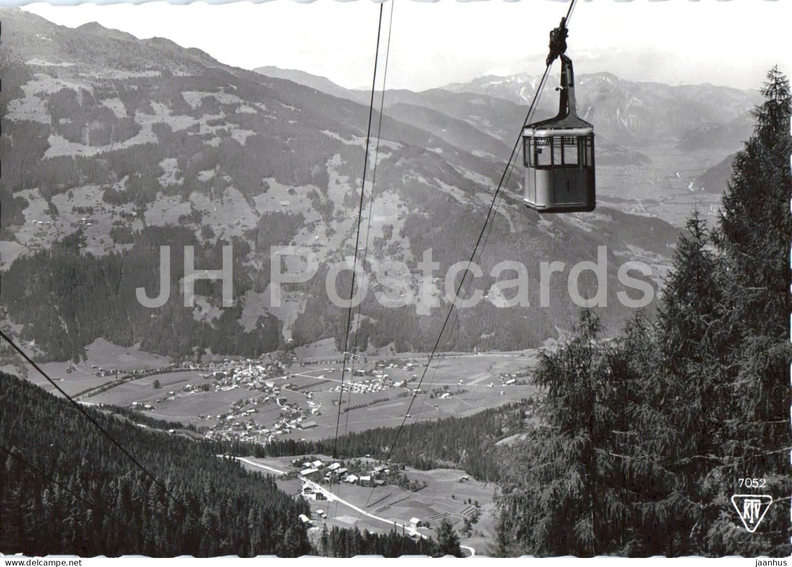Zell am Ziller - Gerlossteinseilbahn - Zillertal - cable car - alpine valley - 7052 - old postcard - Austria - unused - JH Postcards