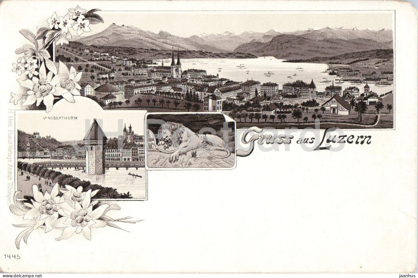Gruss aus Luzern - Lucerne - Wasserthurm - 1445 - old postcard - 1900s - Switzerland - unused - JH Postcards