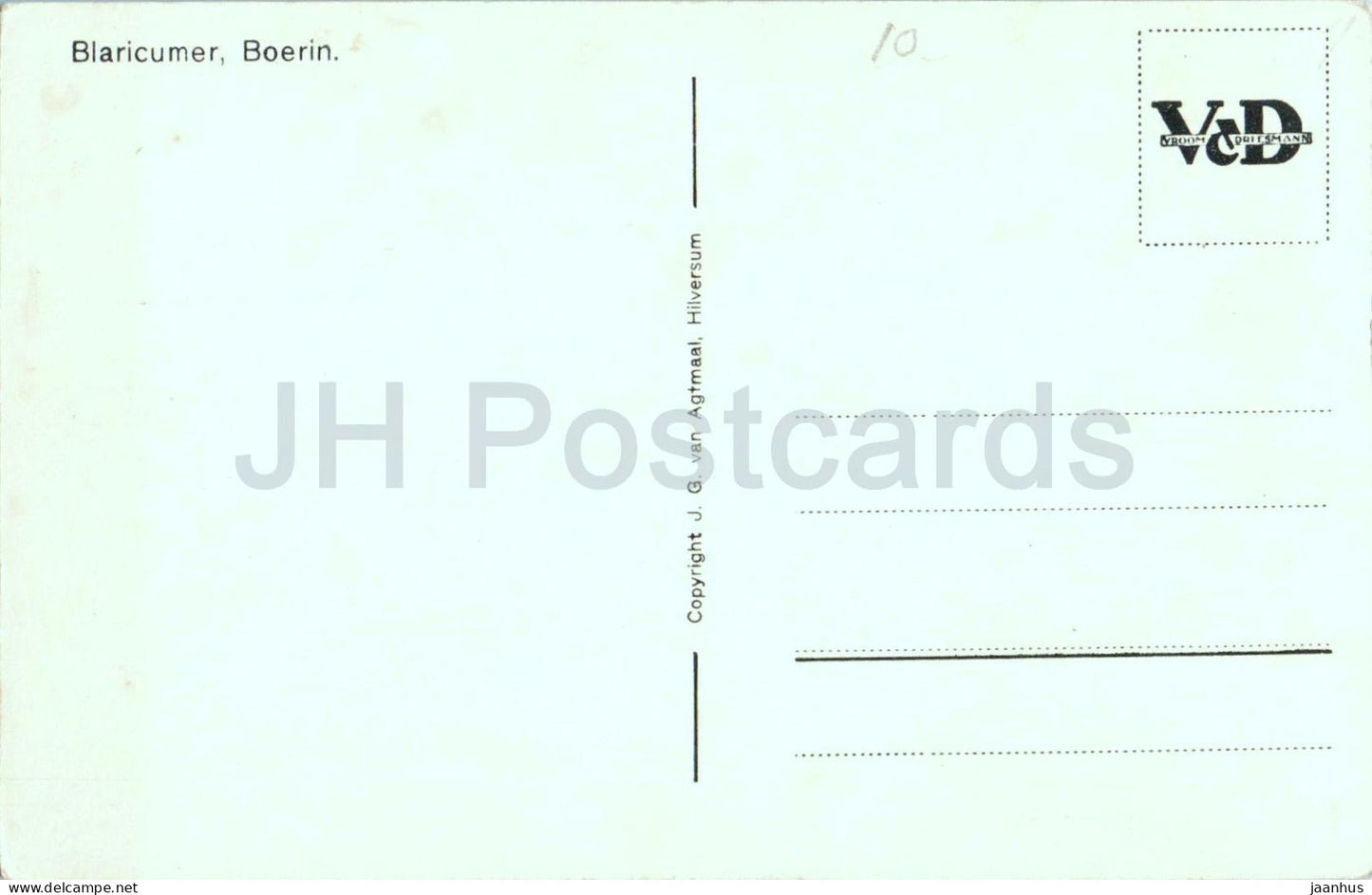 Blaricumer Boerin - Blaricum farmer woman - folk costumes - old postcard - Netherlands - unused