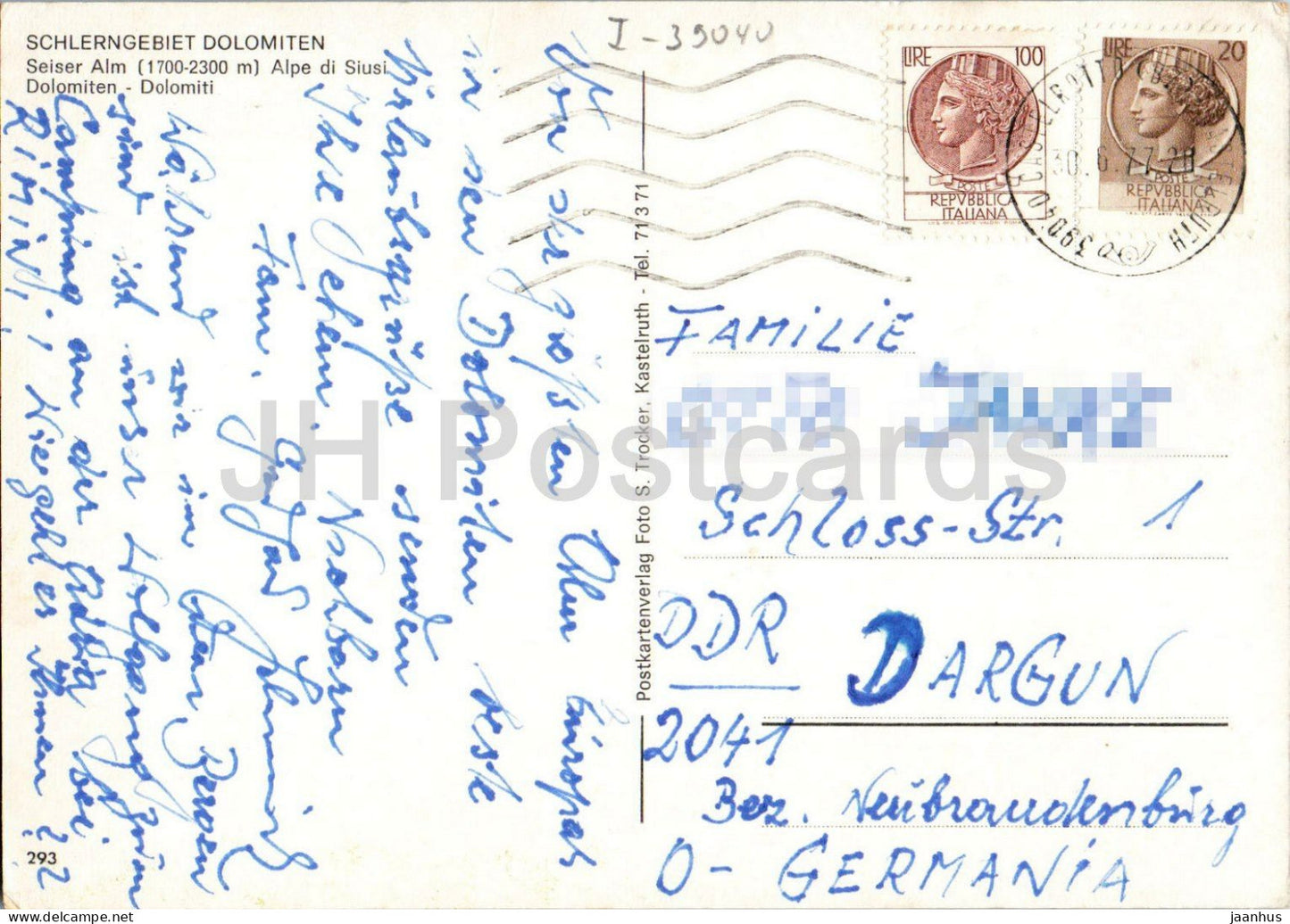 Schlerngebiet Dolomiten - Seiser Alm - Alpe di Siusi - Dolomiten - Alpen - Multiblick - 293 - 1977 - Italien - gebraucht