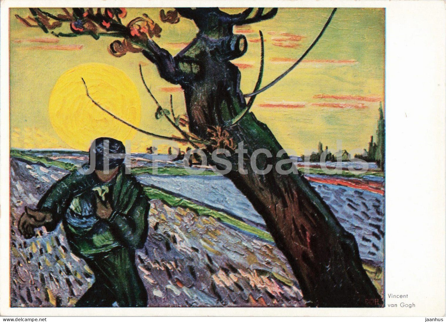 painting by Vincent van Gogh - The Sower - Dutch art - Germany - unused - JH Postcards
