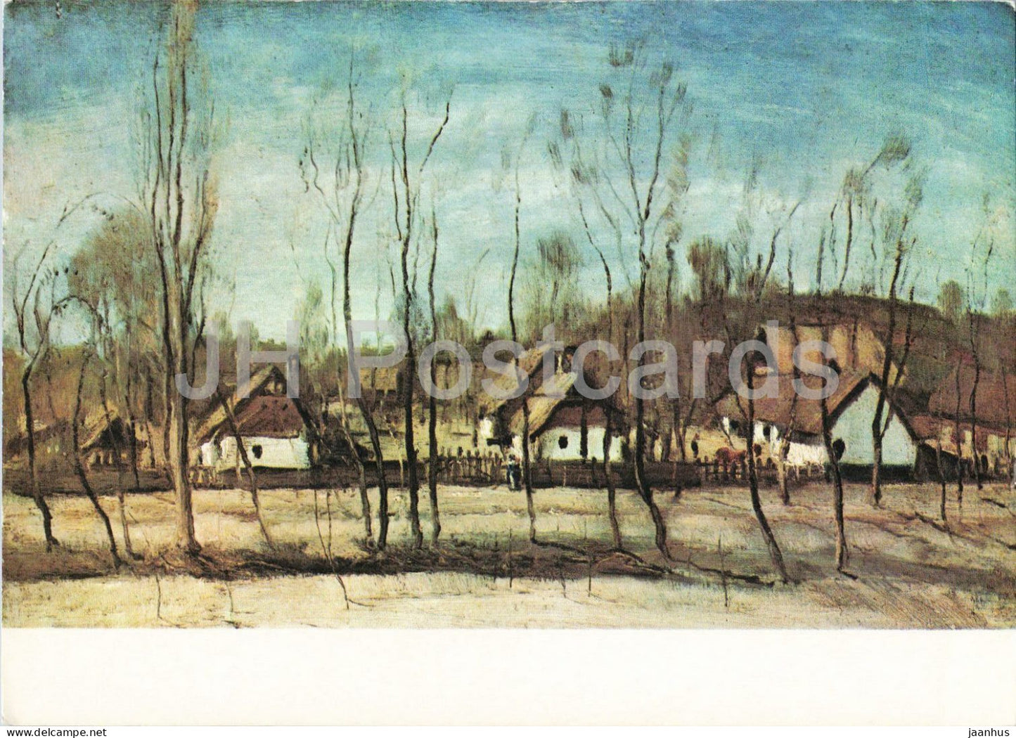 painting by Gyula Rudnay - Weg - Road in Nagybabony - horse - Hungarian art - Hungary - used - JH Postcards