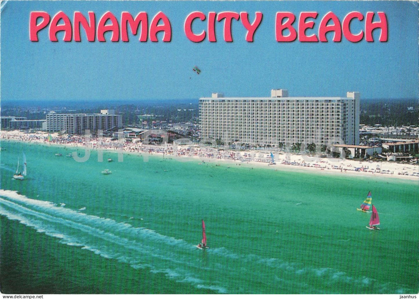 Panama City Beach - Florida - aerial beach view - 1997 - USA - used - JH Postcards