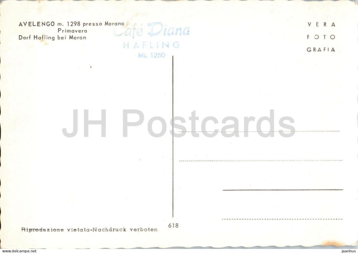 Avelengo m. 1298 presso Merano - Primavera - Dorf Hafling bei Meran - village - Alps 618 - old postcard - Italy - unused