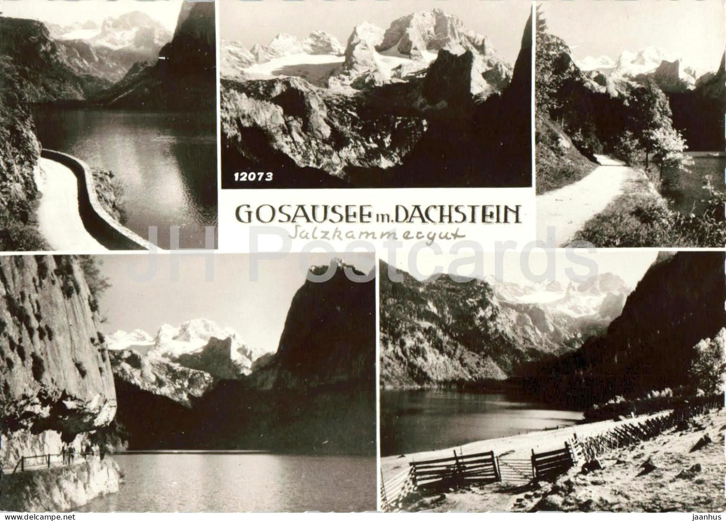 Gosausee Dachstein - Salzkammergut - mountains - multiview -12073 - old postcard - Austria - unused - JH Postcards