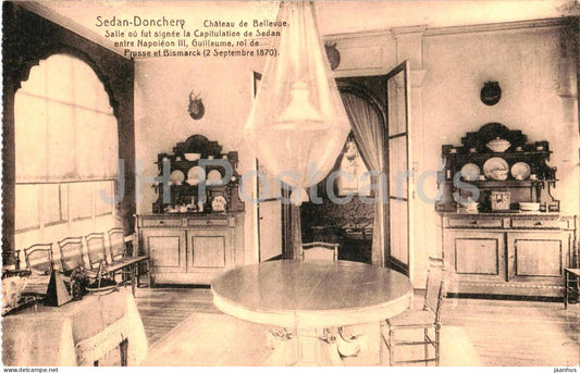 Sedan Donchery - Chateau de Bellevue - Salle Capitulation de Sedan - castle - old postcard - 1917 - France - used - JH Postcards