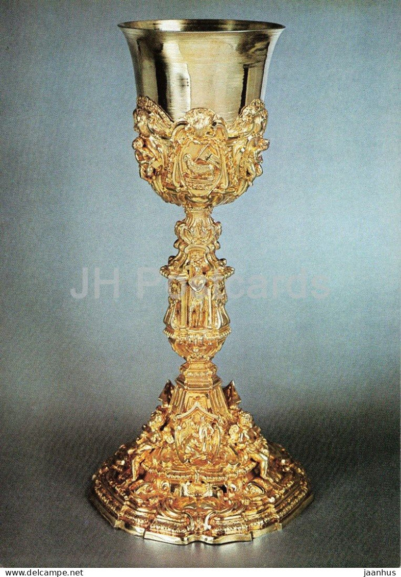 Eucharistic chalice - Eucharistischer Kelch - after Pietro da Cortona - Rome 1665 - 1970s - Germany - unused - JH Postcards