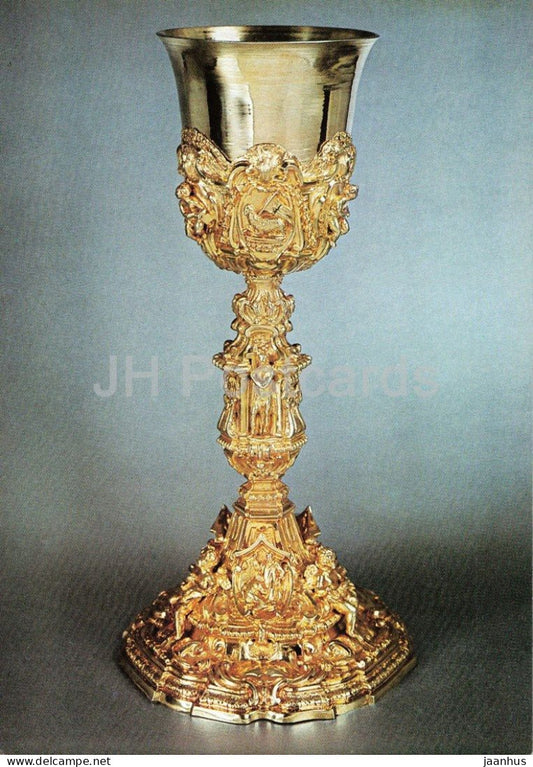 Eucharistic chalice - Eucharistischer Kelch - after Pietro da Cortona - Rome 1665 - 1970s - Germany - unused - JH Postcards