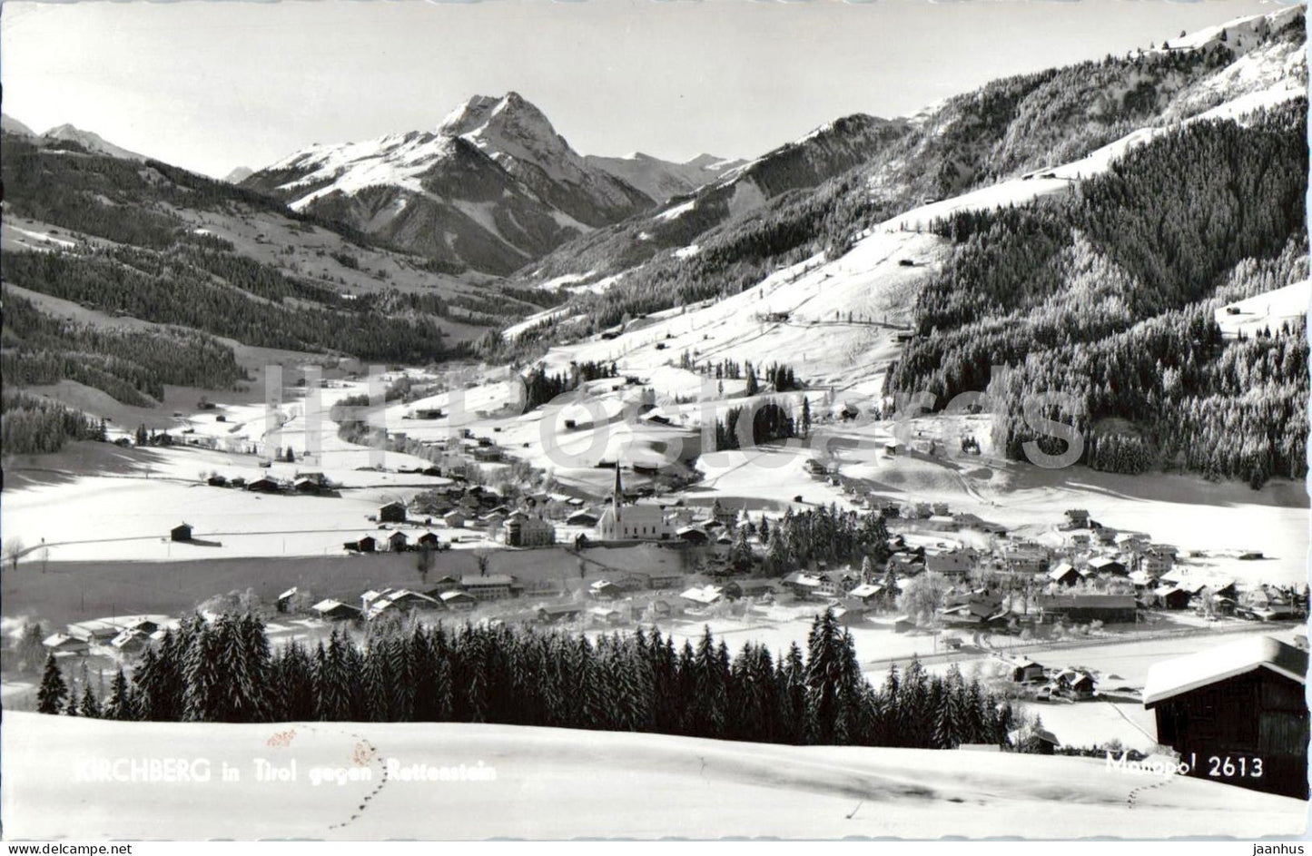 Kirchberg in Tirol gegen Rettenstein - winter village - snow landscape - mountains - 2613 - 1969 - Austria - used - JH Postcards