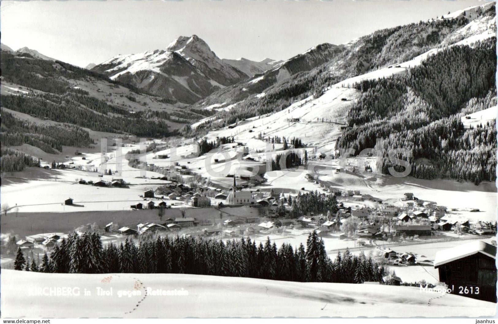 Kirchberg in Tirol gegen Rettenstein - winter village - snow landscape - mountains - 2613 - 1969 - Austria - used - JH Postcards