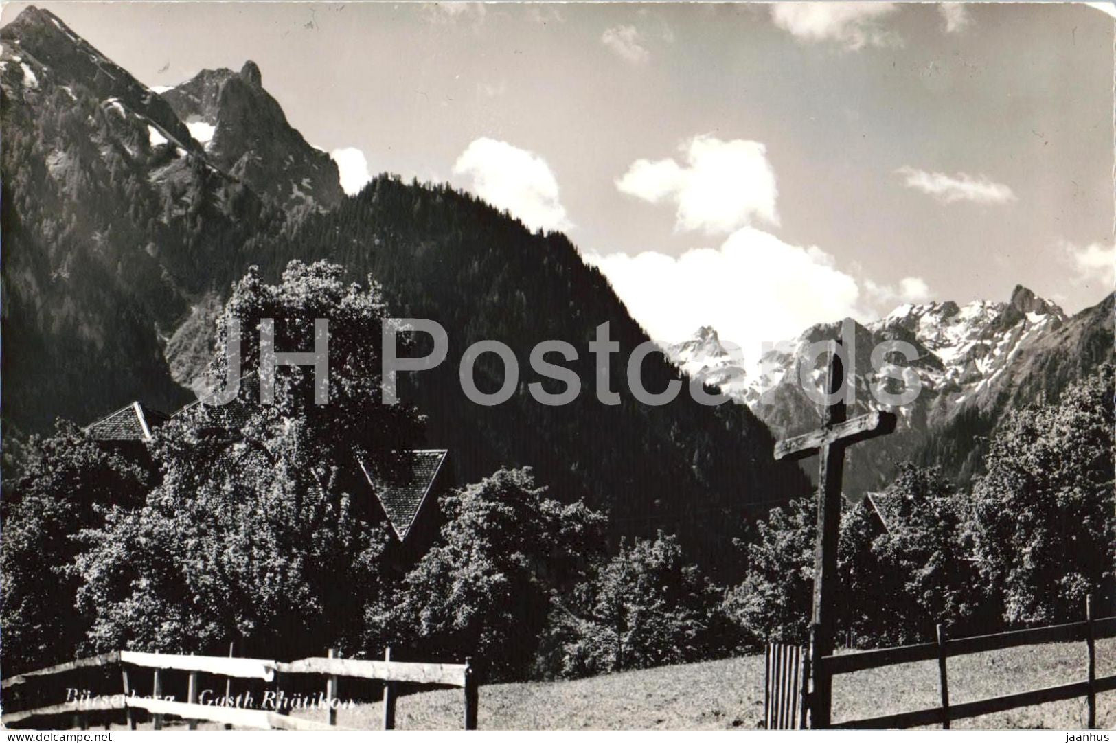 Burserberg - Gasthof Rhatikon - mountains - Alps - 81447 - old postcard - Austria - unused - JH Postcards
