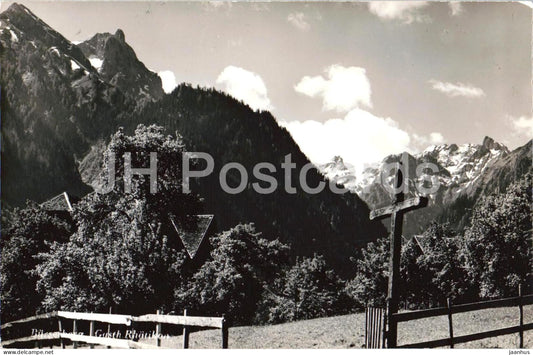 Burserberg - Gasthof Rhatikon - mountains - Alps - 81447 - old postcard - Austria - unused - JH Postcards