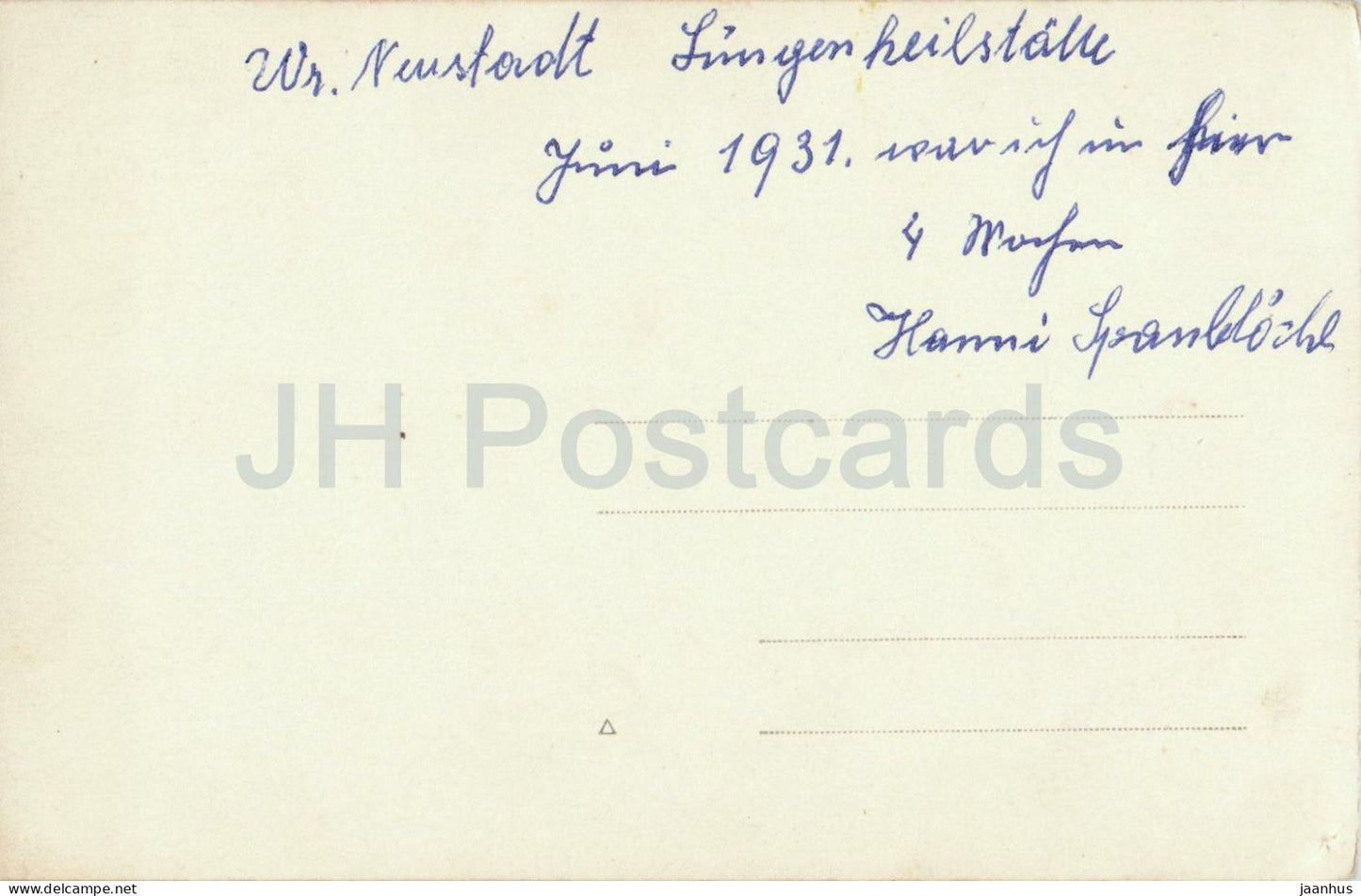 Wien - Wienna - Neustadt - Allgemeines Krankenhaus - Lungenheilsstatte - photo - carte postale ancienne - 1931 - Autriche - utilisé 