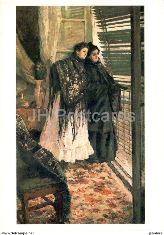 painting by K. Korovin - At the Balcony. The Spanish Women - Russian art - 1981 - Russia USSR - unused - JH Postcards