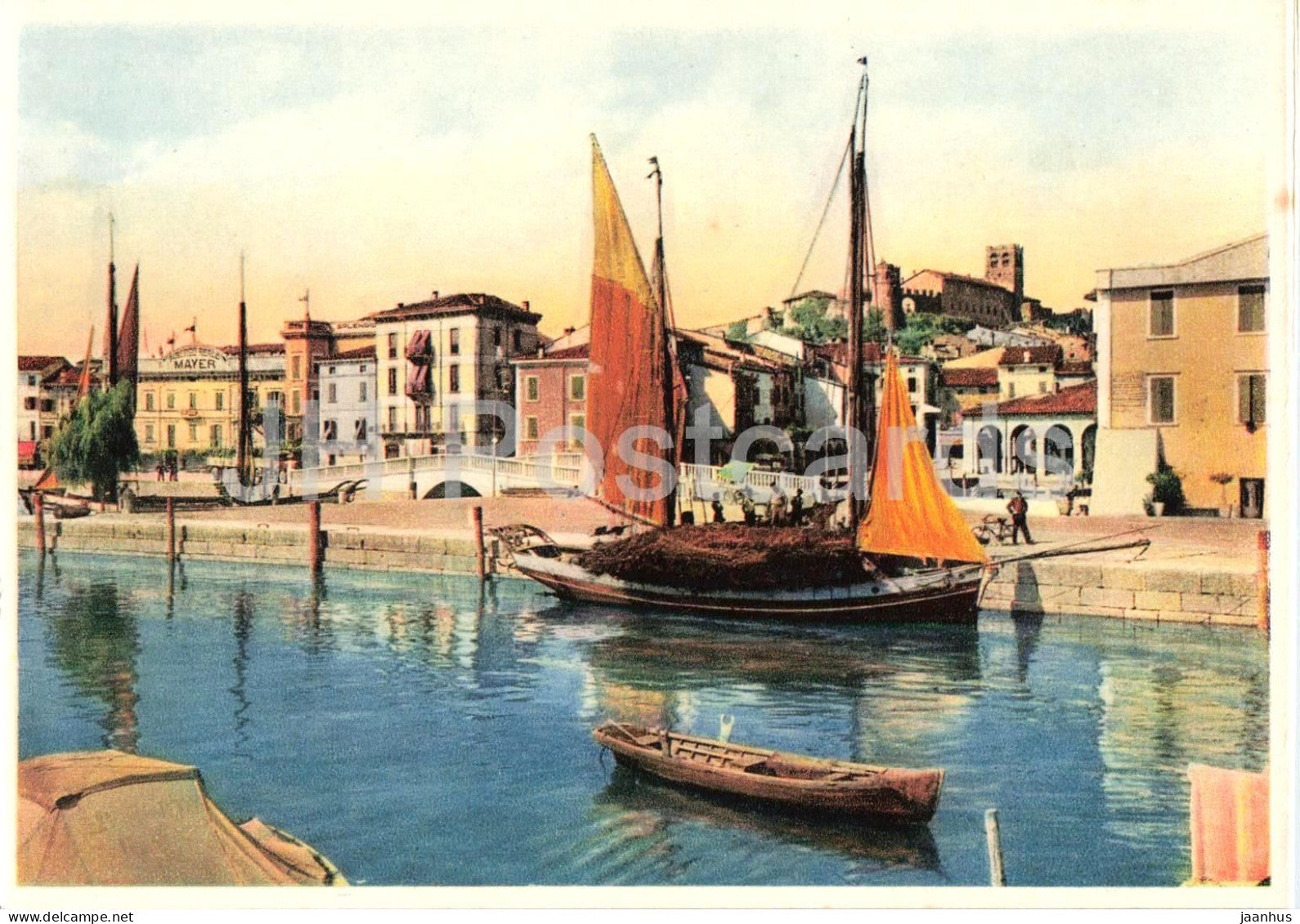 Lago di Garda - Desenzano - sailing boat - old postcard - Italy - unused - JH Postcards