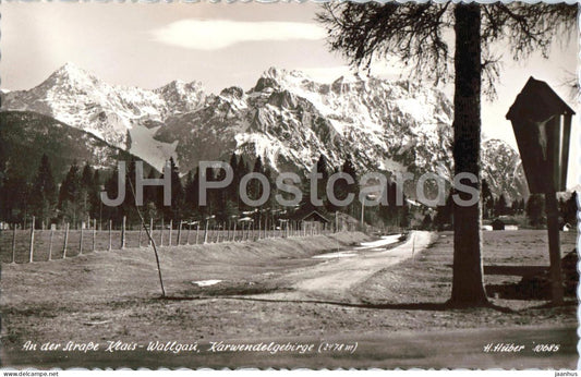 An der Strasse Klais Wallgau Karwendelgebirge - Alps mountains - 10685 - old postcard - Germany - unused - JH Postcards