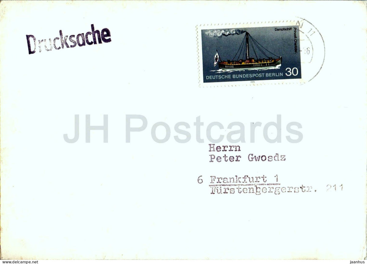 exhibition card - Ernst Mitzka - Unmenschliche Farben - Galerie Rene Block Berlin - 1975 - Germany - used