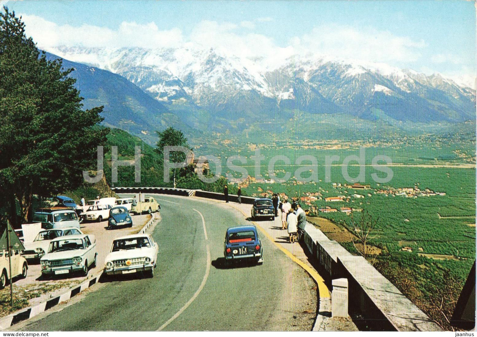 Strada delle Palade pr Merano - Gampenstrasse bei Meran 1518 m - mountain road - Alps car - 10511 - 1973 - Italy - used - JH Postcards