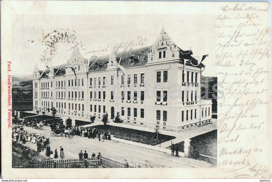 Knittelfeld - Schulhaus Rosseggergasse - school - Ferdinand Geschwendtner - old postcard - 1900s - Austria - used - JH Postcards
