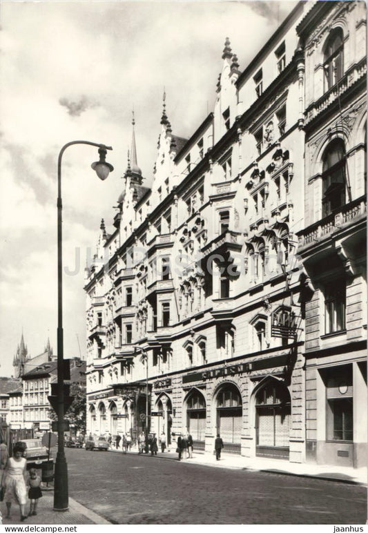 Praha - Prague - hotel Pariz - hotel Paris - facade - street - old postcard - Czech Republic - Czechoslovakia - unused - JH Postcards