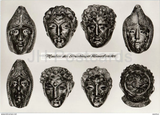 Masken - Straubing Roman treasure - Roman parade masks and helmets - ancient world - 55 - Germany - unused - JH Postcards