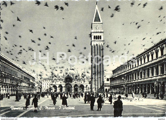 Venezia - Piazza S. Marco - I Piccioni - Venice - St Mark’s Square - the pigeons - 1 - old postcard - Italy - unused - JH Postcards