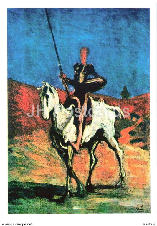 painting by Honore Daumier - Don Quixote - Don Quijote - horse - French art - 1971 - Germany DDR - unused - JH Postcards