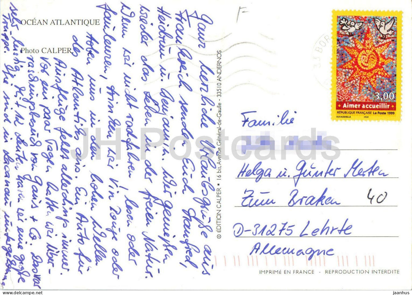Atlantischer Ozean - Atlantischer Ozean - Stranddünen - 1999 - Frankreich - gebraucht